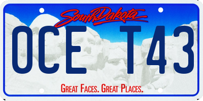 SD license plate 0CET43
