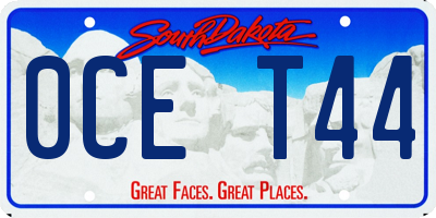 SD license plate 0CET44