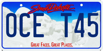 SD license plate 0CET45