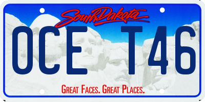 SD license plate 0CET46