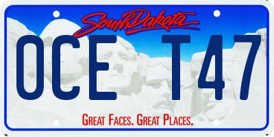 SD license plate 0CET47