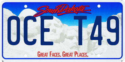 SD license plate 0CET49
