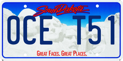 SD license plate 0CET51