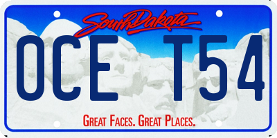 SD license plate 0CET54