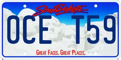 SD license plate 0CET59