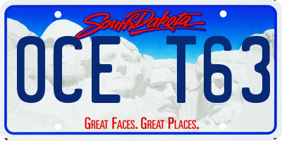 SD license plate 0CET63