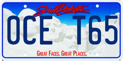 SD license plate 0CET65