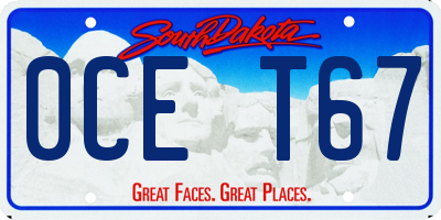 SD license plate 0CET67