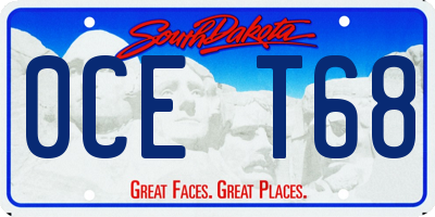 SD license plate 0CET68