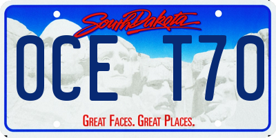 SD license plate 0CET70