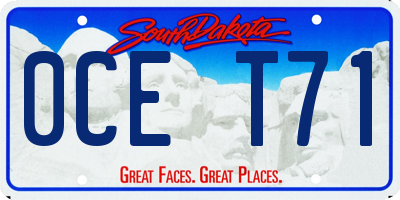 SD license plate 0CET71