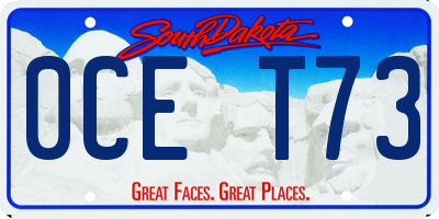 SD license plate 0CET73