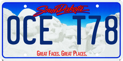 SD license plate 0CET78