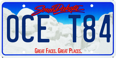 SD license plate 0CET84