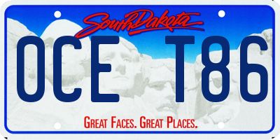 SD license plate 0CET86