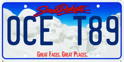 SD license plate 0CET89