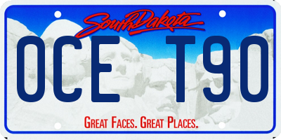 SD license plate 0CET90