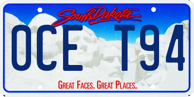 SD license plate 0CET94