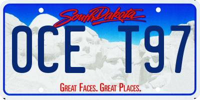 SD license plate 0CET97