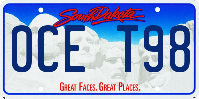 SD license plate 0CET98