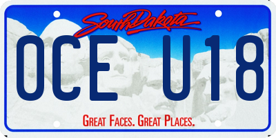 SD license plate 0CEU18