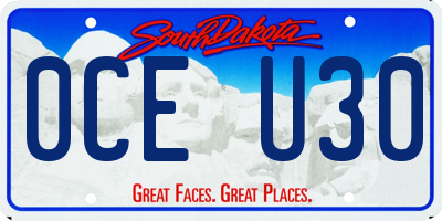 SD license plate 0CEU30