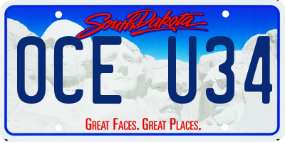SD license plate 0CEU34