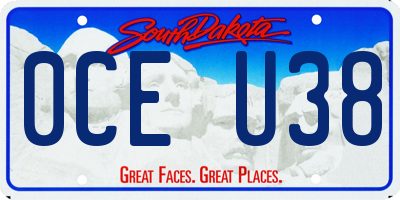 SD license plate 0CEU38