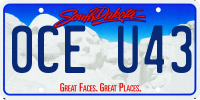 SD license plate 0CEU43
