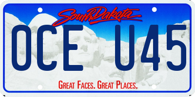 SD license plate 0CEU45