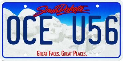 SD license plate 0CEU56