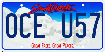 SD license plate 0CEU57