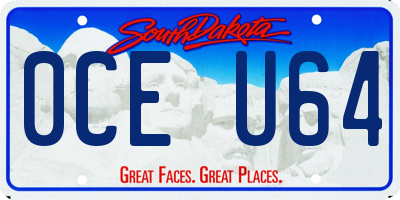 SD license plate 0CEU64