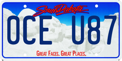SD license plate 0CEU87