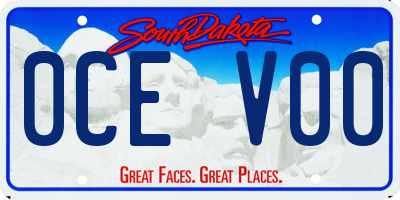 SD license plate 0CEV00