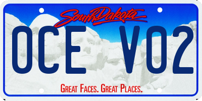 SD license plate 0CEV02