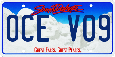 SD license plate 0CEV09