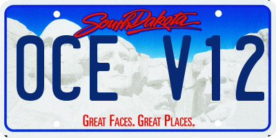 SD license plate 0CEV12