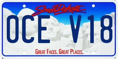 SD license plate 0CEV18