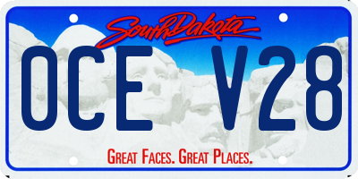 SD license plate 0CEV28
