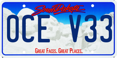 SD license plate 0CEV33