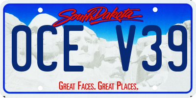 SD license plate 0CEV39