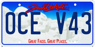 SD license plate 0CEV43