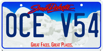 SD license plate 0CEV54