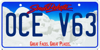 SD license plate 0CEV63