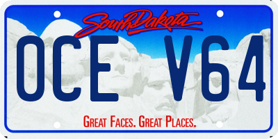 SD license plate 0CEV64