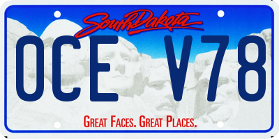 SD license plate 0CEV78