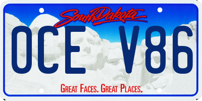 SD license plate 0CEV86