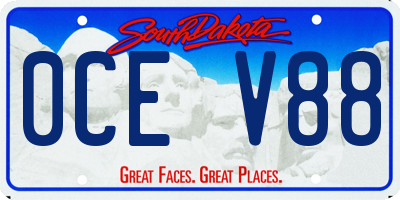 SD license plate 0CEV88