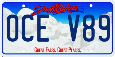 SD license plate 0CEV89